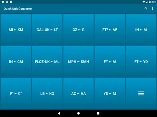 Quick Unit Converter android App screenshot 0